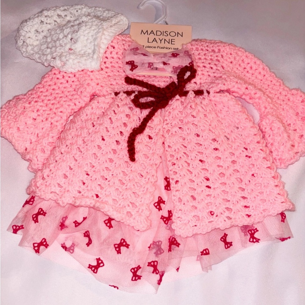 Pink Crochet Baby Dress Custom Made With Madison Layne Dress